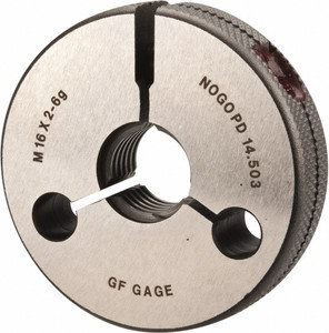 GF Gage Threaded Ring Gage: M16 x 2.00 Thread, Metric, Class 6G, Go & No Go Class 6G R1602006GS - 55335178