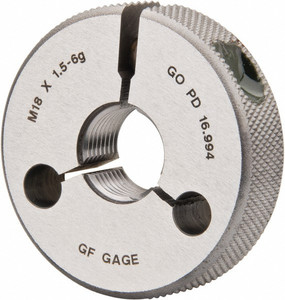 GF Gage Threaded Ring Gage: M18 x 1.50 Thread, Metric, Class 6G, Go Class 6G R1801506GGK - 55334494