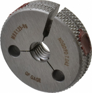 GF Gage Threaded Ring Gage: M8 x 1.25 Thread, Metric, Class 6G, No Go Class 6G R0801256GNK - 55334676