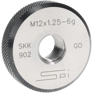 SPI Threaded Ring Gage: M12 x 1.25 Thread, Metric, Class 6G, Go Class 6G, Oil Hardened Non-Shrinking Steel (OHNS), , NPL Traceability Certification Included 34-487-9 - 75890707