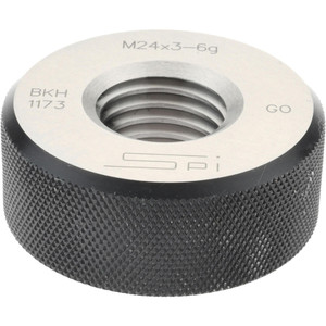 SPI Threaded Ring Gage: M24 x 3.00 Thread, Metric, Class 6G, Go Class 6G, Oil Hardened Non-Shrinking Steel (OHNS), , NPL Traceability Certification Included 34-511-6 - 75890566