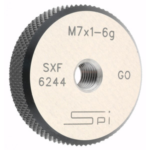 SPI Threaded Ring Gage: M7 x 1.00 Thread, Metric, Class 6G, Go Class 6G, Oil Hardened Non-Shrinking Steel (OHNS), , NPL Traceability Certification Included 34-477-0 - 75890384