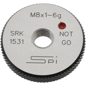 SPI Threaded Ring Gage: M8 x 1.00 Thread, Metric, Class 6G, No Go Class 6G, Oil Hardened Non-Shrinking Steel (OHNS), , NPL Traceability Certification Included 34-480-4 - 75890939