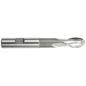 Morse Cutting Tools 45408 Ball Nose End Mill, 5/16" Dia. x 3/4" LOC x 3/8" Shank Dia. x 3-5/16" OAL, 2 FL, HSSCo, Uncoated, Series 4590 - 1022792