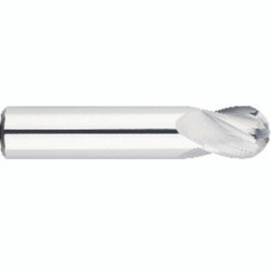 Morse Cutting Tools 57076 Ball Nose End Mill, 1/4" Dia. x 1/2" LOC x 1/4" Shank Dia. x 2" OAL, 4 FL, Carbide, Uncoated, Series 5942 - 1026411