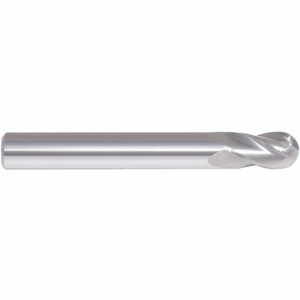 Morse Cutting Tools 57103 Ball Nose End Mill, 13/64" Dia. x 3/8" LOC x 1/4" Shank Dia. x 2" OAL, 4 FL, Carbide, Uncoated, Series 5942 - 1026436