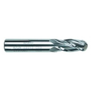 Morse Cutting Tools 91292 Ball Nose End Mill, 9 mm Dia. x 22 mm LOC x 10 mm Shank Dia. x 70 mm OAL, 4 FL, Carbide, AlTiN, Series 5965T - 1028156