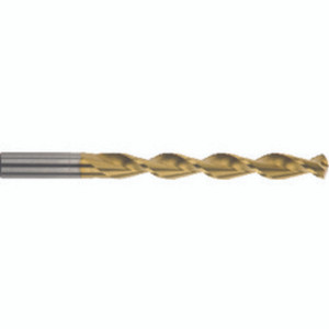Morse Cutting Tools 93351 Jobber Drill, 25/64" Dia. x 25/64" Shank Dia. x 5-1/8" OAL x 3-3/4" Flute Length, 135 Degrees, Parabolic Flute, HSS, TiN, Series 1355 - 1039902