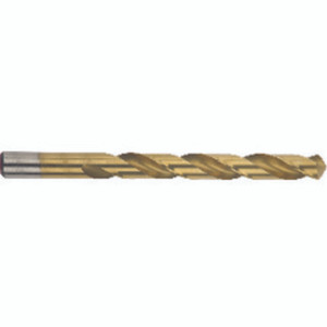 Morse Cutting Tools 91475 Jobber Drill, 3/8" Dia. x 3/8" Shank Dia. x 5" OAL x 3-5/8" Flute Length, 118 Degrees, Standard Flute, HSS, TiN, Series 1330 - 1018876