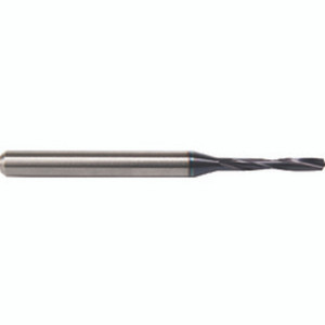 Morse Cutting Tools 53771 Solid Carbide Drill, 0.78 mm Dia. x 3 mm Shank Dia. x 1-1/2" OAL x 10.16 mm LCF, 135 Degrees, Miniature, Uncoated, Series 5373 - 1065691