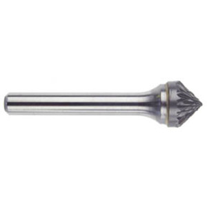 Morse Cutting Tools 59871 Rotary File Bit - Carbide Burr, 3/4" Dia. x 1/4" Shank Dia. x 3/8" LOC x 2-1/8" OAL, Carbide, 90 Degree, Cone Shape, Uncoated, Series 5970 - 1023399