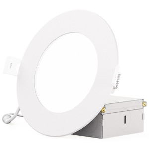 Infibrite Slim Recessed LED Downlight, Wet Rated, 4-Inch, 4000K, 750 Lumens, 9 Watts - IB-001-4-9W-WH