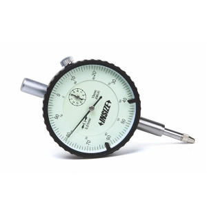 Insize Metric Dial Indicator - Standard Type - 10mm Range Lug Back - 2308-10A