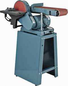 Enco 48" x 6" Combination Sanding Machine: 9" Disc Dia 1 Phase, 0.75 hp, 115 V, 1,350 ft/min Belt Speed AS-609 - 09514506