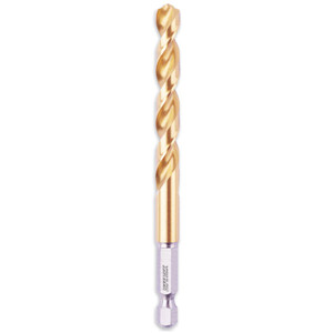 JEFE HEX Handree Hex Shank Drill Bits (Pack of 6), HSS, 135 Degrees Split Point, TiN Finish, Size 1/4" - JH702116