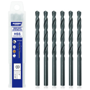 JEFE HEX Handree Jobber Length Drill Bits (Pack of 6), Letter Size G, HSS, 118 Degrees, Round Shank, Black Finish - JH703407