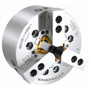 Samchully Jaw Boring Open-Center Hydraulic Chuck, Built-In Boring Ring, 12" Size - JBH-312