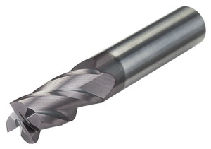 Micro 100 4 Flute 30° Helix End Mill, 1/2" Cutter Diameter, 1/2" Shank Diameter, 3" Overall Length, 1" Flute Length, Solid Carbide Tool - GEM-500-4