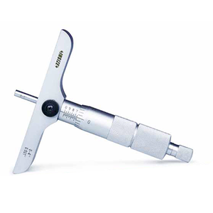 Insize Depth Micrometer, 0-1" Range, Base: 2.480"L x .669"W, 1 Rod - 3241-B1