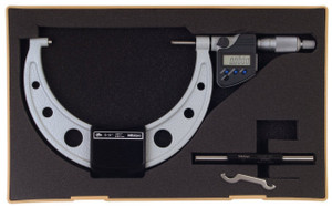 Mitutoyo Coolant Proof Micrometer, Range 5-6" w/ Ratchet Stop & SPC Output - 293-351