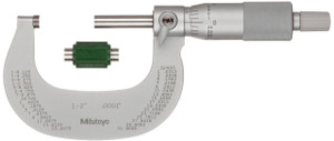 Mitutoyo Outside Micrometer, Manual 1-2" Ratchet Stop - 101-114