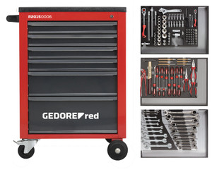 Gedore R21560004 Tool set in workshop trolley MECHANIC red 129 pieces - 3301673