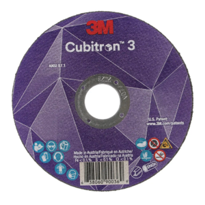 3M Cubitron™ 3, Cut-Off Wheel, 3" Diameter, 0.035" Thickness, 1/4" Hole Size, 21000 Max. RPM