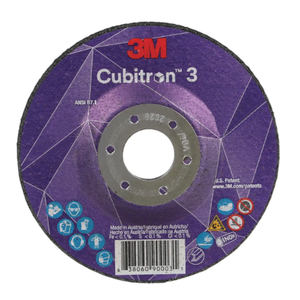 3M Cubitron™ 3, Grinding Wheel, 4.5" Diameter, 7/8" Hole Size, 13300 Max. RPM