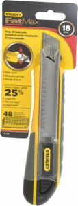 Stanley Snap-Blade Knife: 7-3/32" OAL, TPE Handle 10-481 - 43696467