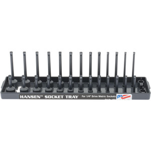 Made in USA 28 Piece Capacity Deep & Shallow Metric Socket Tray 1/4" Drive, Gray 1402 - 81110280