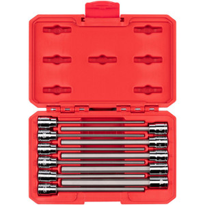 Tekton Hex & Torx Bit Socket Sets, Set Type: Hex Bit, Type: Long Bit Socket Set, Drive Size: 3/8 in, Minimum Set Hex Size (Inch): 1/8, Minimum Set Hex Size (Metric): 10.0, Measurement Type: Metric SHB91314 - 64988751