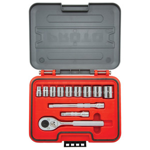 Proto Socket Set: 12 Pc, 3/8 to 7/8" Socket 6 Points J52112S - 10529279