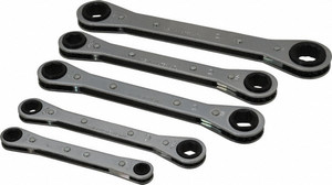 Lang Tools Ratcheting Box Wrench Set: 5 Pc, 11 x 13 mm 12 x 14 mm 15 x 17 mm 7 x 8 mm & 9 x 10 mm Wrench, Metric Ratcheting, Chrome-Plated RBM-5M - 32996449