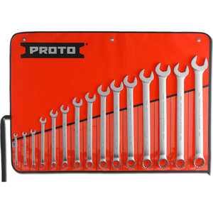 Proto Combination Wrench Set: 15 Pc, Metric Satin Finish J1200P-MASD - 04438768