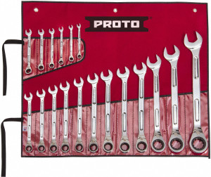 Proto Wrench Set: 18 Pc, Inch Polished Finish JSCV-18SB - 13127626