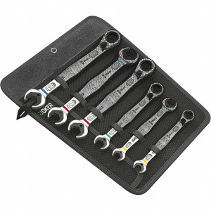 Wera Ratcheting Combination Wrench Set: 6 Pc, Metric 30 ° Head Offset Angle, Ratcheting, Chrome-Plated 05020022001 - 79951877