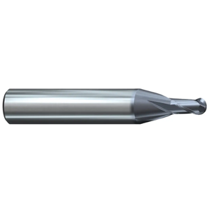 T&O 2 Flute X-MAX AlCrN Coated Solid Carbide Ball Nose End Mill, 7/16" Size, 1/2" Shank Diameter, 9/16" Length of Cut, 2-3/8" Overall Length