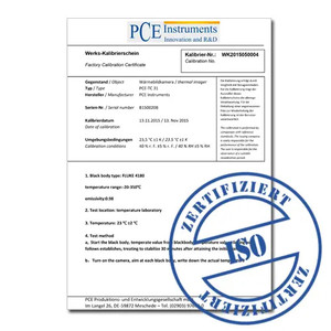 PCE Instruments ISO Calibration Certificate for Temperature and Humidity - CAL-PCE-HT