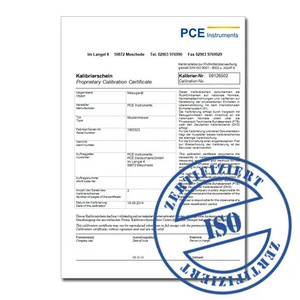 PCE Instruments ISO Calibration Certificate for Noise Meter - CAL-SL
