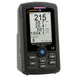 PCE Instruments Air Quality Meter, Data Logger for CO2 / Temperature / Humidity / PM2.5 / Air Pressure - PCE-AQD-20