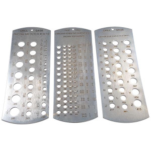 Precise 3 Piece Drill Gage Set with Inch, Number & Letter Gages - 4906-0043