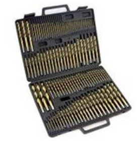 Precise Tin Coated Drill Set 115 Piece 1/16" to 1/2" by 64ths (Plastic Case) - TCD-115