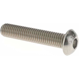 Value Collection M10x1.50 50mm Length Under Head Hex Socket Drive Button Socket Cap Screw Partially Threaded, 18-8 Austenitic Grade A2 Stainless Steel, Metric A210301 - 70969373