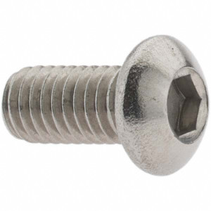 Value Collection M6x1.00 12mm Length Under Head Hex Socket Drive Button Socket Cap Screw Fully Threaded, 18-8 Stainless Steel, Metric KP82446 - 70937966