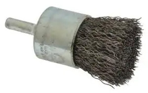 Anderson Wire Brush #07131, Crimped Wire, Solid End, 1" Wheel Dia., 0.014" Wire Dia. - 96-351-2