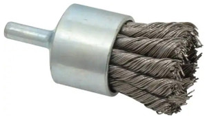 Anderson Wire Brush #12081, Knotted Wire, Hollow End, 1-1/8" Wheel Dia., 0.02" Wire Dia. - 96-356-1