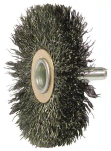 Anderson Wire Brush #08905, Crimped Wire, Stem Mounted, 2-1/2" Wheel Dia., 0.014" Wire Dia. - 96-372-8