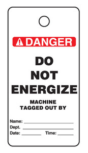 Rockford Tagout, "Do Not Energize" - KYM-196