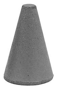 Rubberized Abrasive Point, Max. 20,000 RPM, Fine Grade, Code 125-C, Taper, 1" Diameter, 1-1/4" Length - 88-448-6