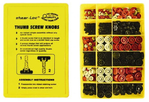 Shear-Loc Press Fit Thumb Screw Knobs Set, 686 piece Knurled Knob Kit - 99-610-8